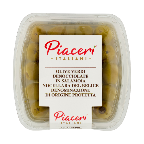 Olive verdi denocciolate in salamoia Nocellara del Belice DOP