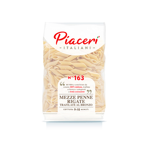 100% ltalian semolina Mezze penne rigate